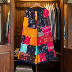 Colorful Artisan Patchwork Wide Leg Cotton Trousers