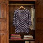 Handcrafted Indigo Block Print Cotton Tunic Top