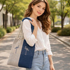 Dhokra Weaving Split-Tone Flamingo Woven Tote - Artisanal Handmade Bag