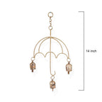 Antique Gold Umbrella Wind Chime with Bells