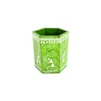 Grass Green Hexagonal Warli Art Wooden Pen Stand