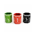 Vibrant Warli Hand-Painted Hexagonal Wooden Stationery Holder Set of 3