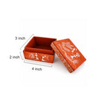 Warli Tribal Art Hand-Painted Wooden Jewelry Box - Crimson Red