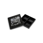Hand-Painted Warli Art 4-Section Wooden Dry Fruit Box - Onyx