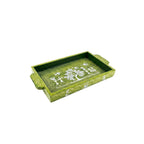 Artisan Olive Green Warli Art Hand-Painted Serving Tray