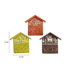 Artisanal Warli Hand-Painted Wooden House Key Holder Set