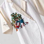 Gond Art Deer & Tree Hand-Painted Cotton Jacket