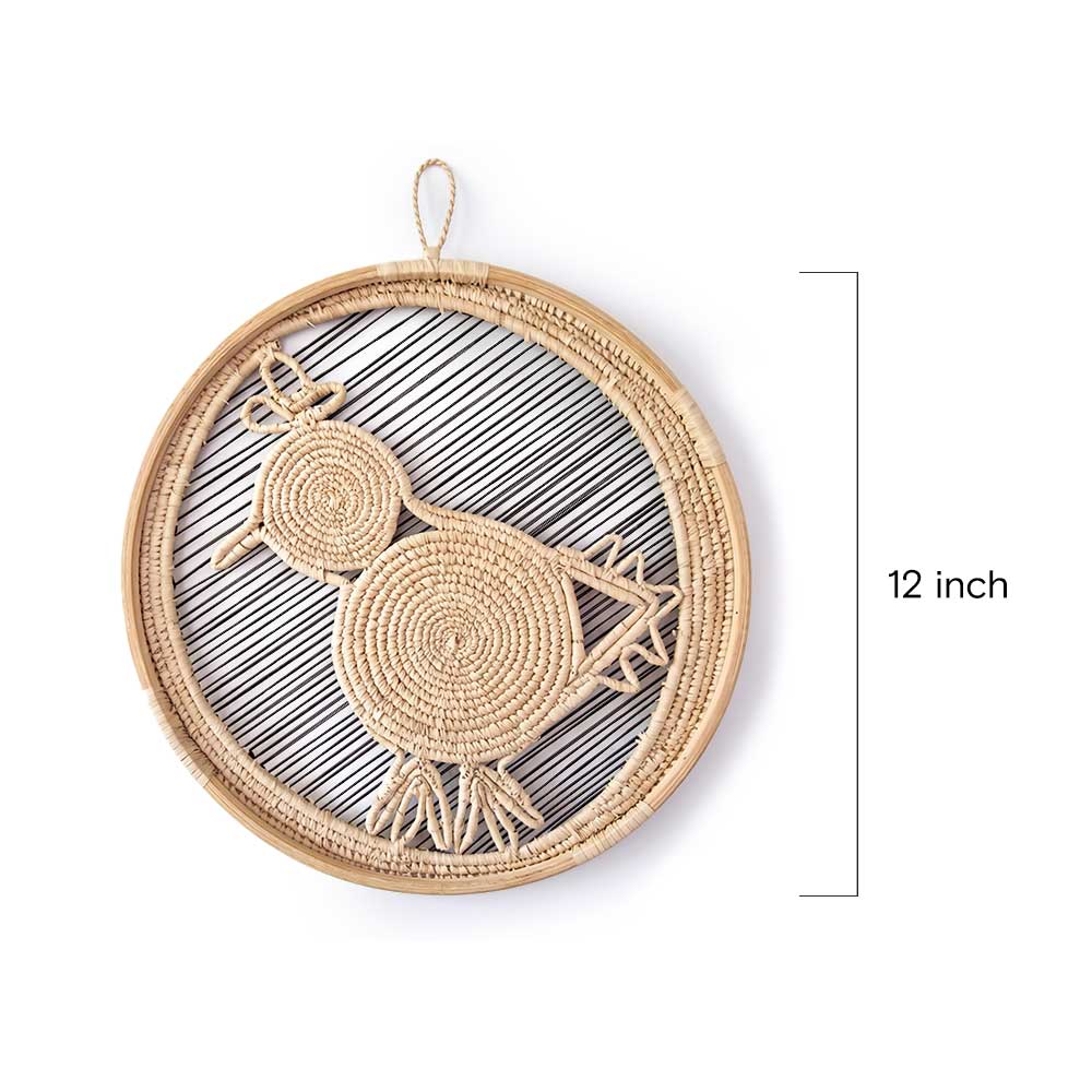 Kashi Grass Handwoven Bird Silhouette Wall Art