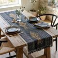 Hand-Woven Dhokra Weaving Fish Motif Charcoal Runner