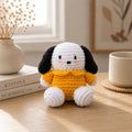 Handmade Crochet Dog Plushie in Yellow Sweater