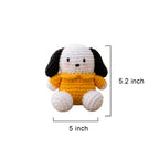 Handmade Crochet Dog Plushie in Yellow Sweater