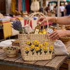 Golden Bloom Embroidered Kauna Grass Handbag