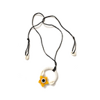 Yellow Flower and Seashell Pendant Necklace - Madhues