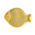 Yellow Polka Dot Fish Blue Pottery Trinket Dish